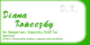 diana kopeczky business card